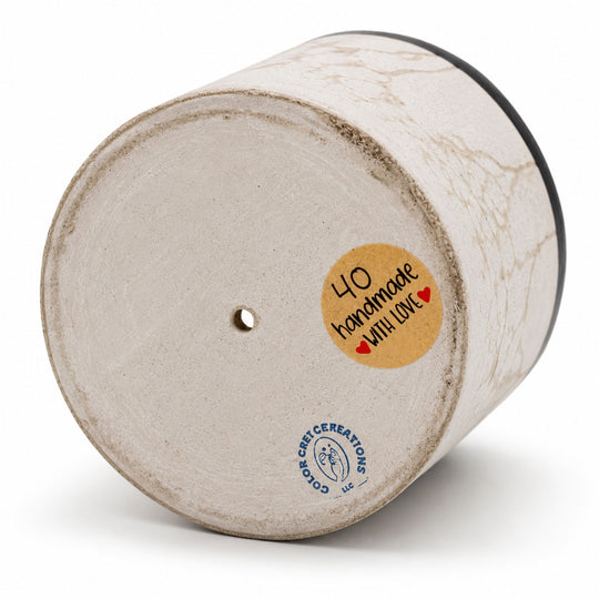 Tan concrete pot