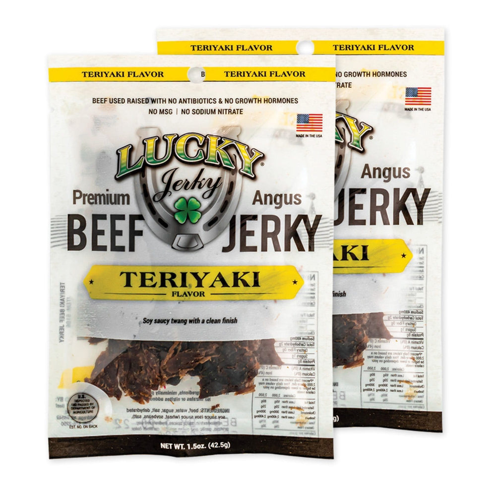 Teriyaki Beef Jerky | 1.5 oz. Bag | Traditional Teriyaki Flavor With Kick Of Smoky Flavor | Tender, Thick Cut Slices | Expertly Cooked & Trimmed | Bold, Savory Taste | Nebraska Jerky | 6 Pack | Shipping Included