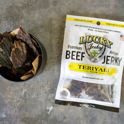 Teriyaki Beef Jerky | 1.5 oz. Bag | Traditional Teriyaki Flavor With Kick Of Smoky Flavor | Tender, Thick Cut Slices | Expertly Cooked & Trimmed | Bold, Savory Taste | Nebraska Jerky | 6 Pack | Shipping Included