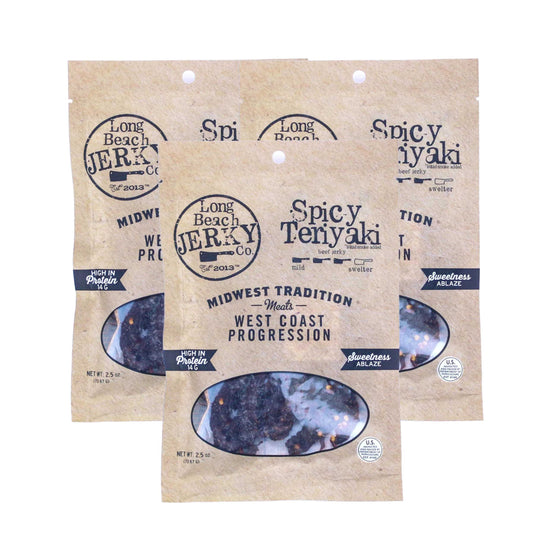 Spicy Teriyaki Beef Jerky | 2.5 oz | Pack of 3 | JVL Enterprises