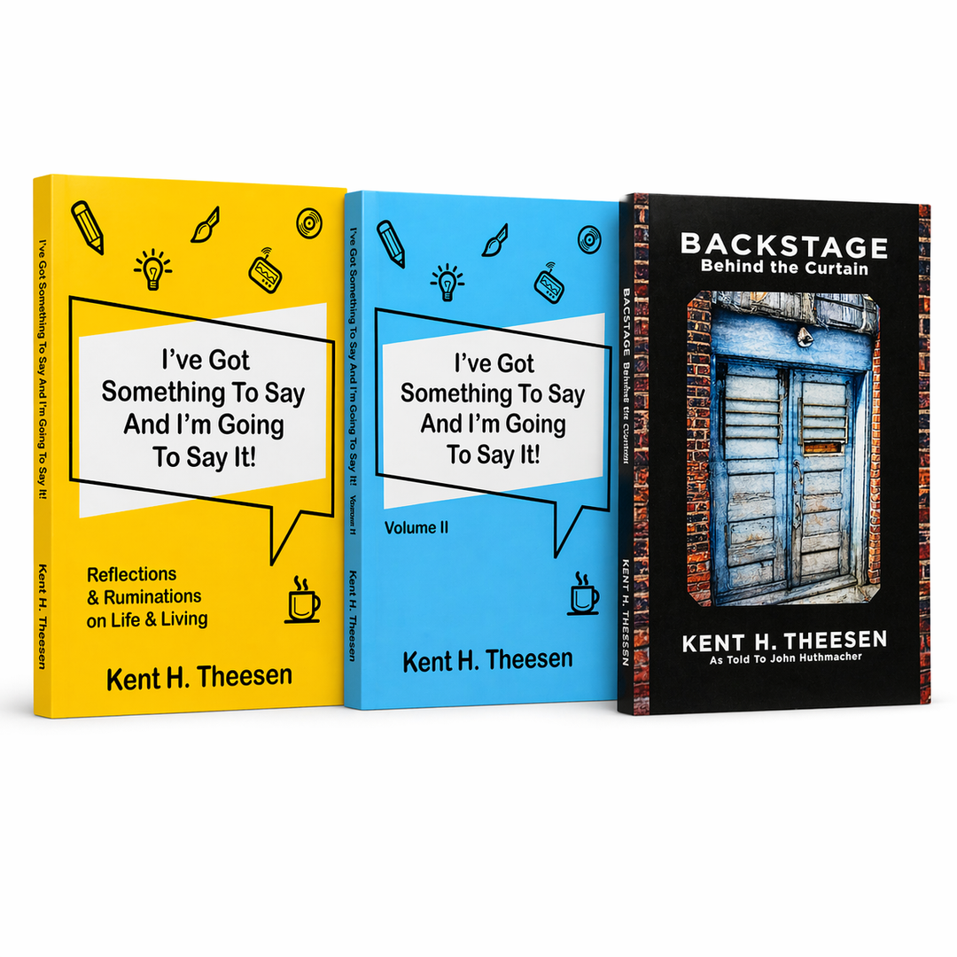 Three books by Kent H. Theesen on a white background