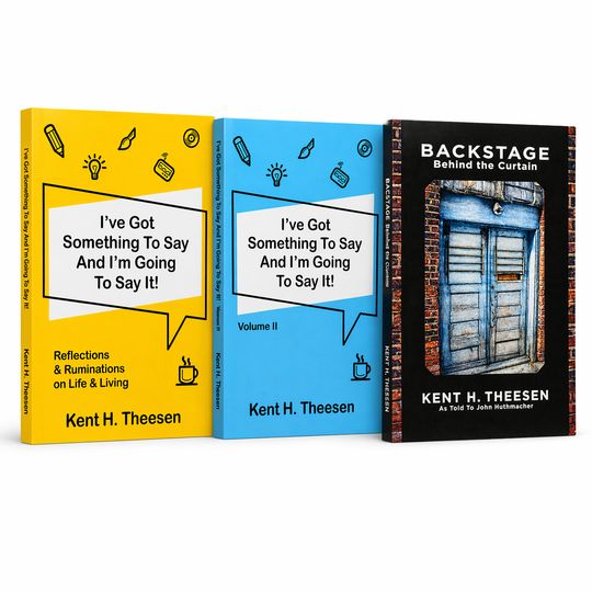 Three books by Kent H. Theesen on a white background