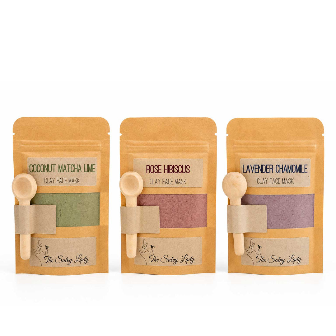 Three clay masks