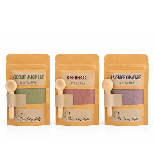 Three clay masks