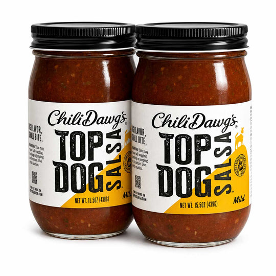 Top Dog Mild Salsa | Pack of 2 | 15.5 oz | Chili Dawg's Foods of Fire