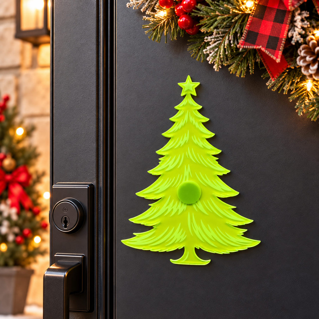 Traditional Christmas Tree Magnetic Plaque | 4.5" x 6" | Multiple Color Options | Glowing Creation