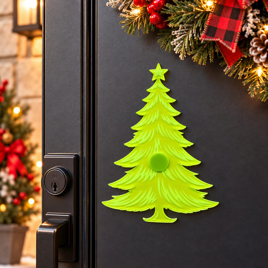 Traditional Christmas Tree Magnetic Plaque | 4.5" x 6" | Multiple Color Options | Glowing Creation