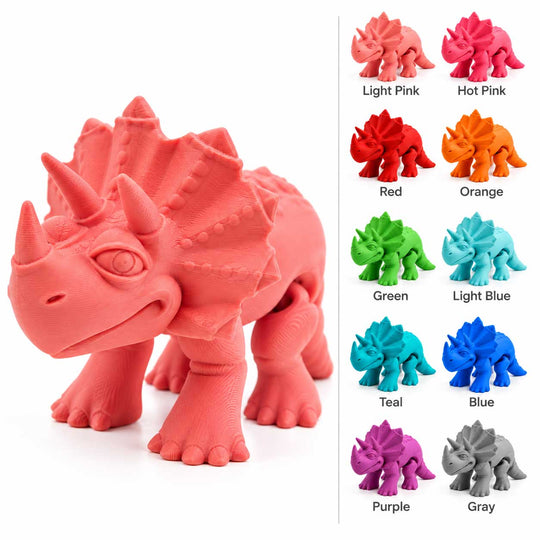 3D Printed Articulated Flexible Triceratops Dinosaur 