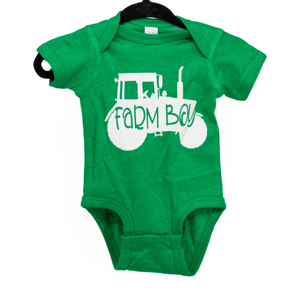 Farm Boy | Onesies and Tees | Red or Green Choices | Pretty and Fabulous | Farmer's Kids