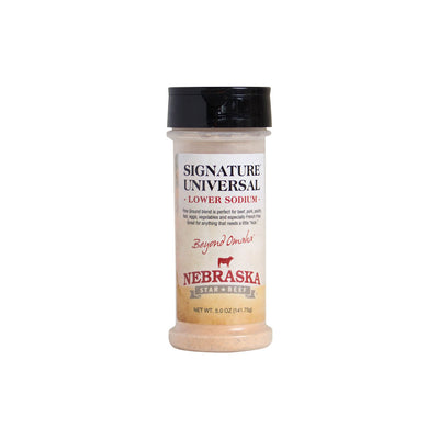 Universal Signature Low Sodium Seasoning | 5 oz. Bottle | Ultimate Steak Seasoning  | Combination Of Coarse, Finely Ground Spices | Nebraska Seasoning | Lowered Overall Sodium | Add On Any Dish For Burst Of Flavor | 3 Pack | Shipping Included