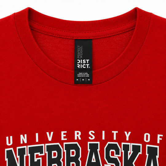 Red shirt with 'University of Nebraska' text and District label