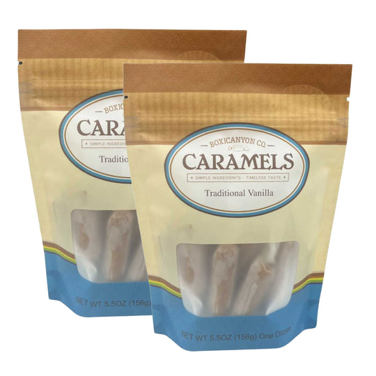 Vanilla Caramels | Pack of 2 | 12 Caramels | Boxicanyon Caramels