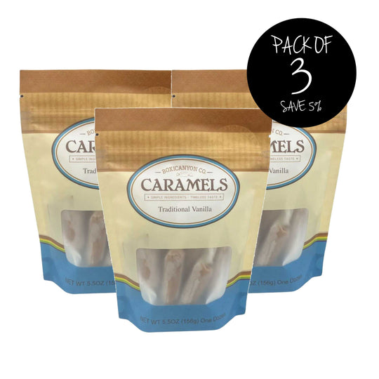 Traditional Vanilla Gourmet Caramel | One Dozen | Pack of 3 | Soft, Creamy, & Smooth | Nebraska Caramels | Homemade, Authentic Caramel | Buttery & Rich Flavor