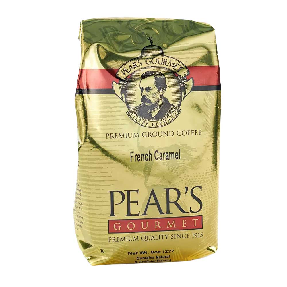 Pear's French Caramel Ground Coffee | Pack of 2 | 8 oz | Brenmar