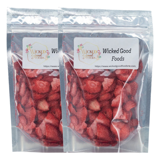 Freeze Dried Strawberries | Pack of 2 | 1 oz | Wicked Good Foods