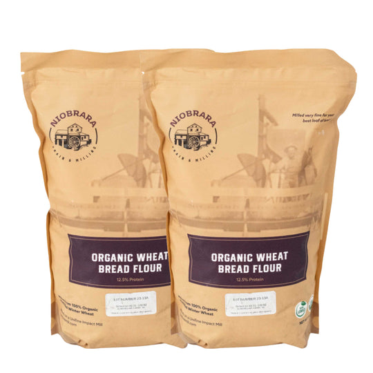 Organic Wheat Bread Flour | Pack of 2 | 3 lb | Non-GMO | Niobrara Grain & Milling