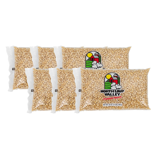 White Un-Popped Popcorn Kernels | 2 lb | Pack of 6 | Non-GMO | Shipping Included | Popcorn County USA | North Loup Valley