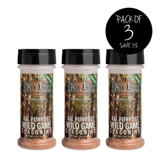 Natural All Purpose Wild Game Seasoning | Pack of 3 | 4 oz. Bottle | Great for Deer, Elk, Moose & Wild Game