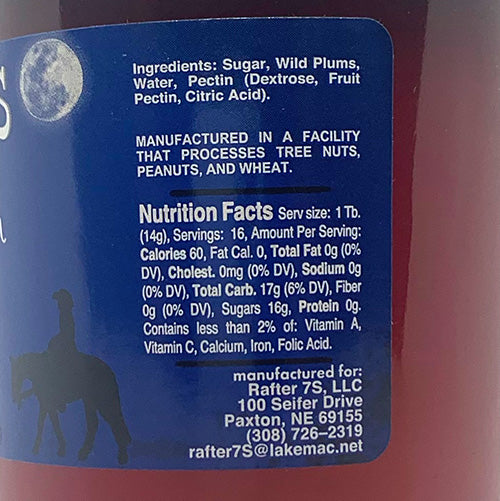 Wild Plum Jelly | 8 oz. | Mild Tartness | Hand-Picked Plum Blend | Spreadable Fruit Spread | Made in Paxton, NE | Rafter 7S