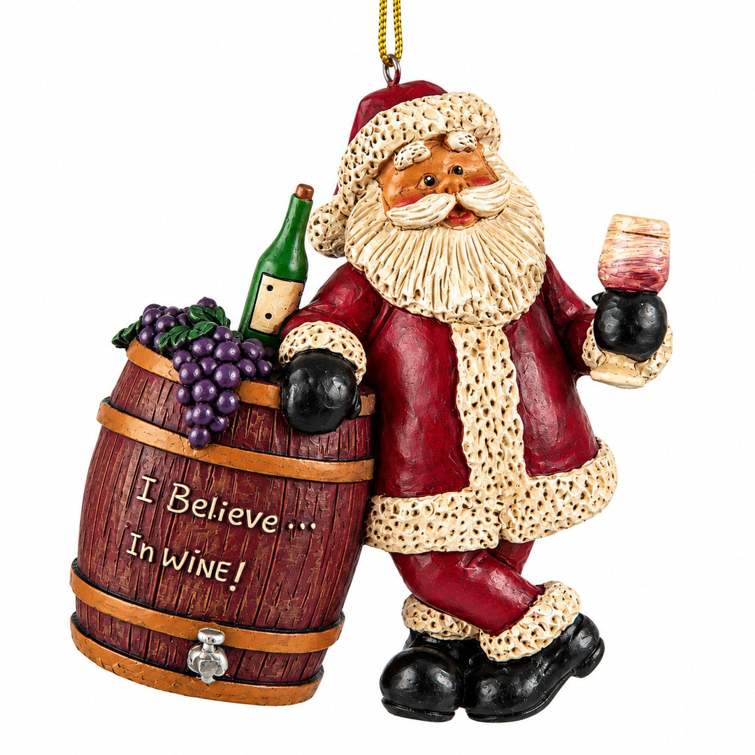 Santa Wine Barrel Ornament