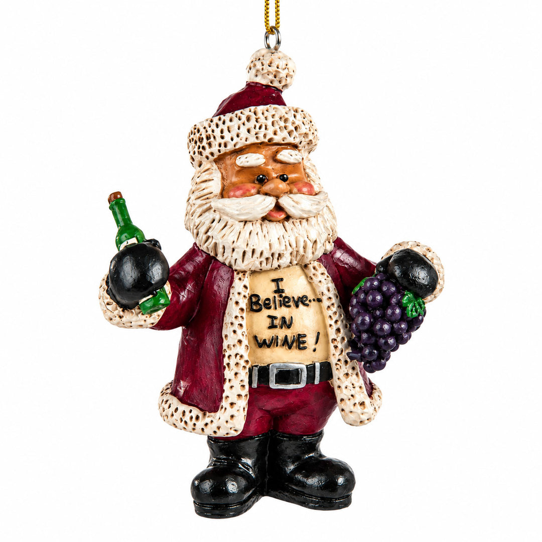 Wine Santa Ornament