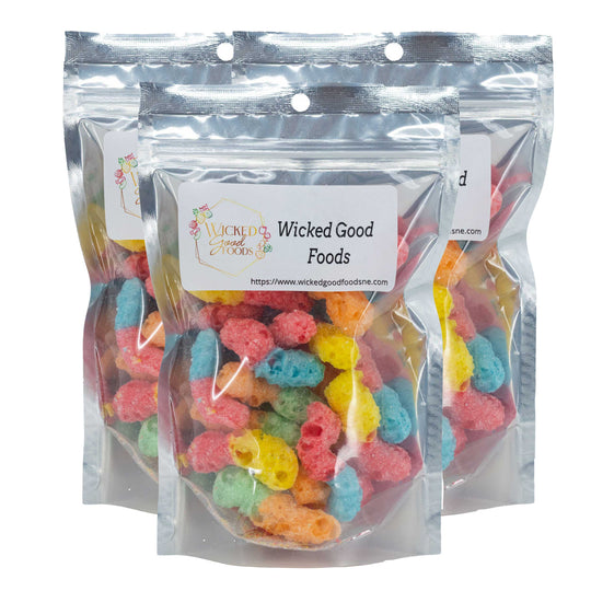 Freeze Dried Gummy Worms | Pack of 3 | 1 oz | Wicked Good Foods