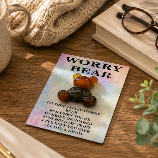 Worry bear on wood table