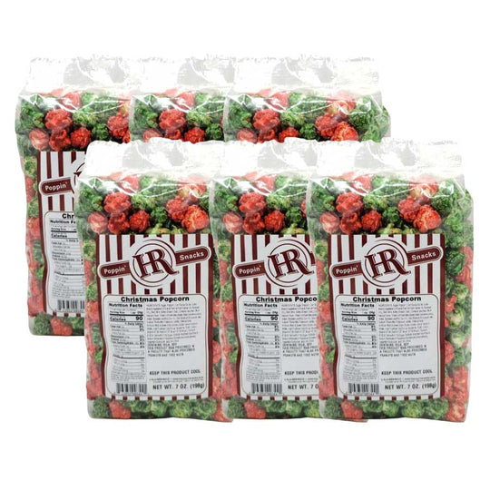 Christmas Popcorn | Pack of 6 | 7 oz | HR Poppin' Snacks