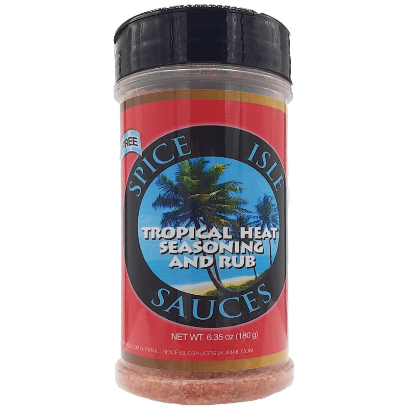 Tropical Heat Seasoning & Rub | Spice Isle Seasoning | Caribbean Sweet and Spicy Rub | Taste the Heat Seasoning  | NO MSG | Gluten Free Seasoning | 6.35 oz. Bottle | 6 Pack | Shipping Included