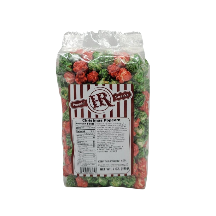 Christmas Popcorn | Pack of 3 | Made in Small Batches | Party Popcorn | Tis the Season | Green and Red Popcorn | Holiday Popcorn | Marshmallow Flavored | Ready to Eat