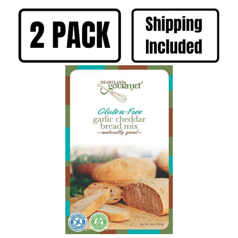 Gluten Free Garlic Cheddar Bread Mix | Quick and Easy Bread Mix | Certified Gluten Free Ingredients | 2 Pack | Shipping Included | 2019