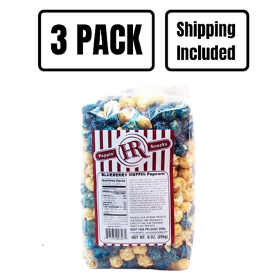 Blueberry Muffin Popcorn | Made in Small Batches | Party Popcorn | Pack of 3 | Shipping Included | Blueberry Lovers | Ready To Eat | Popped Popcorn Snack | Movie Night Essential | Sweet Treat
