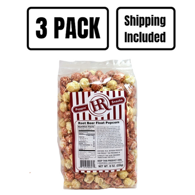 Root Beer Float Popcorn | Sweet Treat | Perfect Snack For Root Beer Float Lovers | Pop Flavored Popcorn | Made in Nebraska | Fresh Batches | Party Popcorn | Pack of 3 | Shipping Included