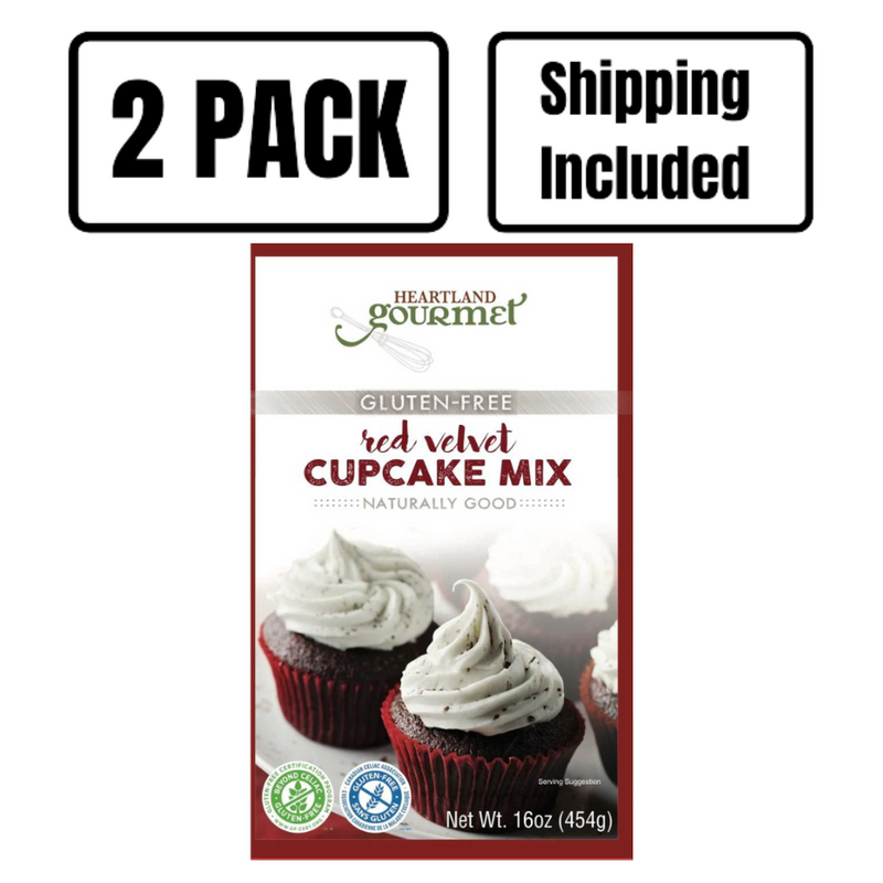 Gluten Free Red Velvet Cupcake Mix | Decadent and Rich | Certified Gluten Free Ingredients | 2 Pack | Shipping Included | 2022