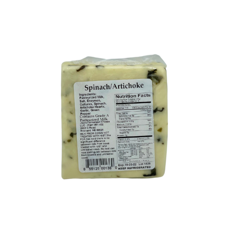 Best Nebraska Farmstead Cheese 6 Piece Sampler | New York Cheddar, Garden Herb, Havarti, Spinach & Artichoke, Caraway, Dill | Made in Small Batches | Hand-Cut and Carefully Aged