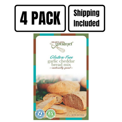 Gluten Free Garlic Cheddar Bread Mix | Quick and Easy Bread Mix | Certified Gluten Free Ingredients | 4 Pack | Shipping Included | 2019