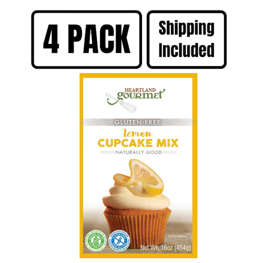 Gluten Free Lemon Cupcake Mix | Decadent and Rich | Certified Gluten Free Ingredients | 4 Pack | Shipping Included | 2016