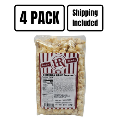 Birthday Cake Popcorn | Made in Small Batches | Party Popcorn | Pack of 4 | Shipping Included | Birthday Cake Lovers | Ready To Eat | Popped Popcorn Snack | Movie Night Essential | Sweet Treat