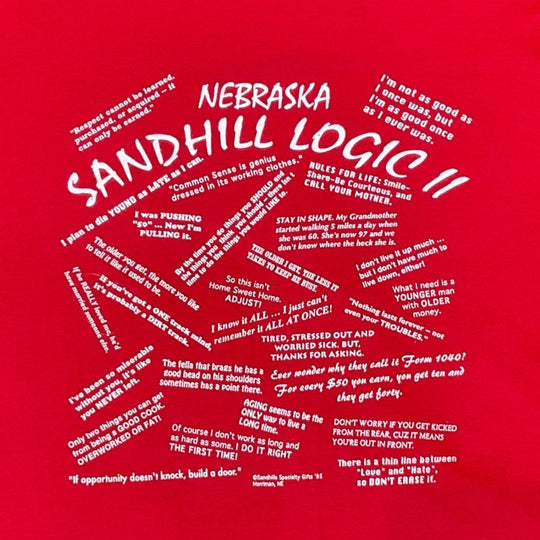 Nebraska Sandhill Logic II Shirt | Red | Unisex | Funny Nebraska Shirt | Relatable Nebraska Sayings | Light & Breathable Material | Gift For Jokester