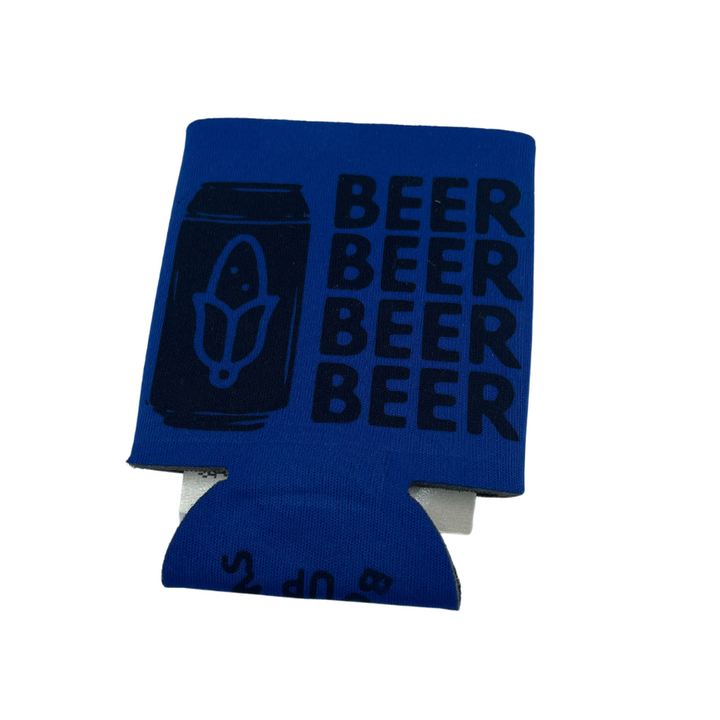 Printed Can Koozie | Beer Beer Beer Inspired Design | Corn Feature | Multiple Color Options | Collapsible Foam Can Cooler