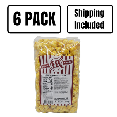 Lemon Drop Popcorn | Made in Small Batches | Party Popcorn | Vibrant Taste | Bright Color | Sweet and Sour Treat | Perfect for Sour Lovers | Popped Popcorn Snack | Ready to Eat | Pack of 6 | Shipping Included