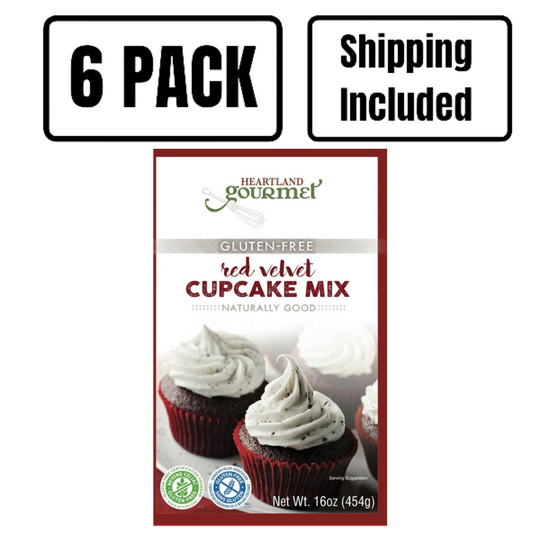 Gluten Free Red Velvet Cupcake Mix | Decadent and Rich | Certified Gluten Free Ingredients | 6 Pack | Shipping Included | 2022