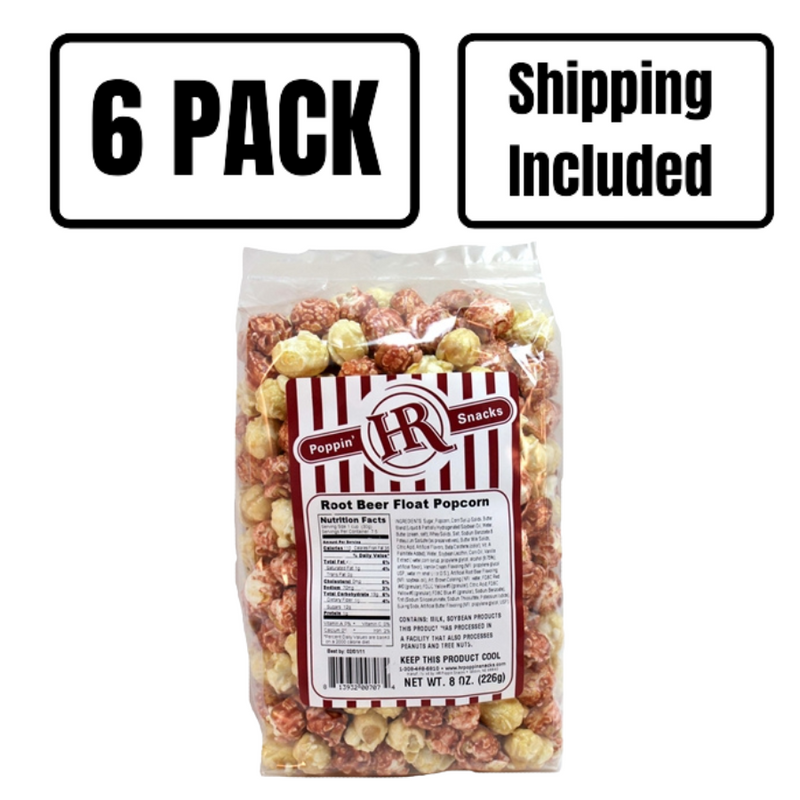 Root Beer Float Popcorn | Made in Small Batches | Party Popcorn | Pack of 6 | Shipping Included