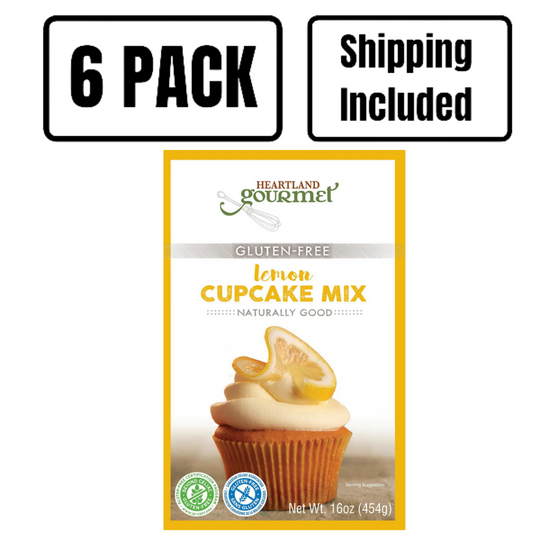 Gluten Free Lemon Cupcake Mix | Decadent and Rich | Certified Gluten Free Ingredients | 6 Pack | Shipping Included | 2016