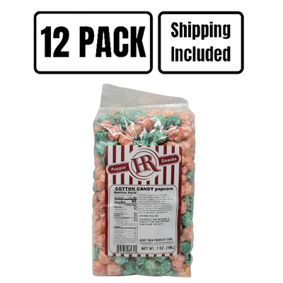 Cotton Candy Popcorn | Made in Small Batches | Party Popcorn | Perfect for Gender Reveal or Birthday Parties | Sweet Treat | Cotton Candy Lovers Dream | Pink and Blue Popcorn | Fresh Tasting | Pack of 12 | Shipping Included