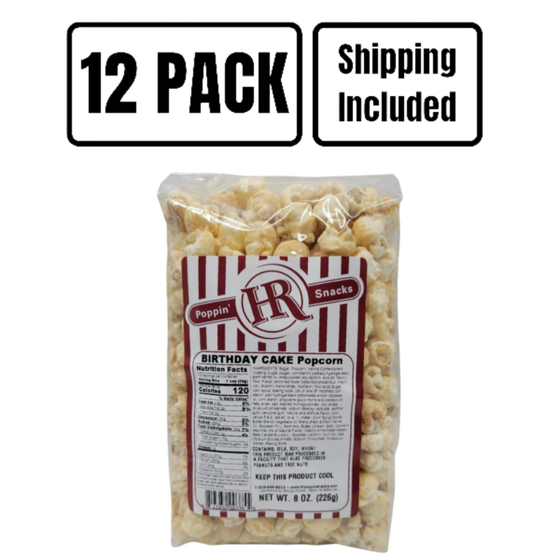 Birthday Cake Popcorn | Made in Small Batches | Party Popcorn | Pack of 12 | Shipping Included | Birthday Cake Lovers | Ready To Eat | Popped Popcorn Snack | Movie Night Essential | Sweet Treat