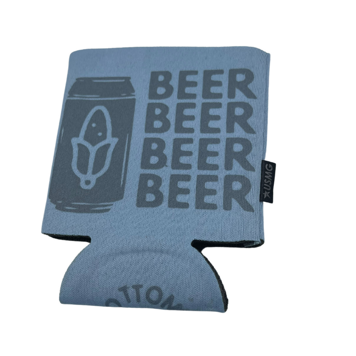 Printed Can Koozie | Beer Beer Beer Inspired Design | Corn Feature | Multiple Color Options | Collapsible Foam Can Cooler