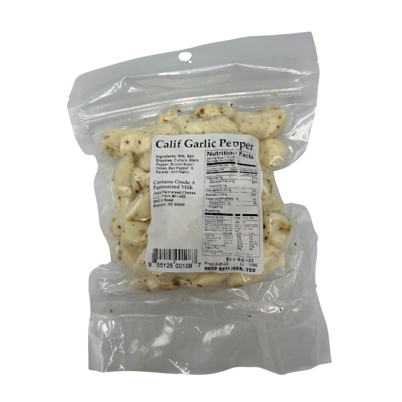 Best Nebraska Farmstead Cheese 6 Piece Sampler | California Garlic Pepper, New York Cheddar, Havarti, Jalapeno, Spinach & Artichoke, Smoked Bacon | Hand-Cut and Carefully Aged