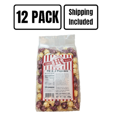 Peanut Butter & Jelly Popcorn | Made in Small Batches | Party Popcorn | Bringing Back Childhood Snacks | Sweet, Salty, and Fruity Combo | Peanut Butter and Jelly Lovers | Burst of Flavor | Ready to Eat | Pack of 12 | Shipping Included