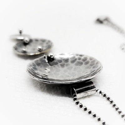 Stirling Silver Necklace | Three Tier Disc Necklace | Hammered and Heated For Long Lasting Support | Lasts a Lifetime | Nebraska Made Jewelry | Made With Sterling | Compliments Any Outfit For Any Occasion